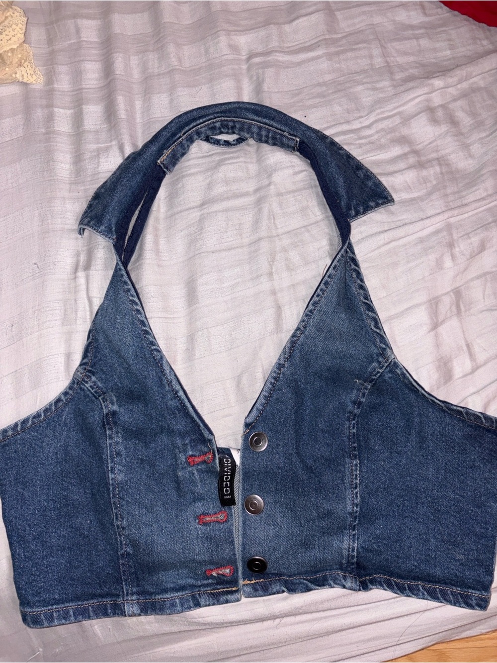 H&M Divided Denim Cropped Halter Top